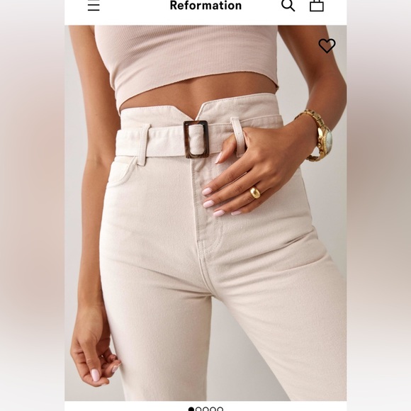 Reformation Bone Belted Jeans - Picture 2 of 4